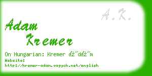 adam kremer business card